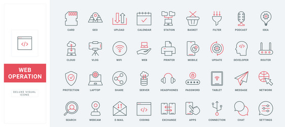 web services application usage and coding line vector image