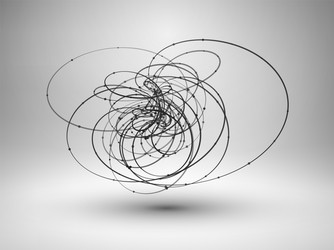 abstract wire element with connected lines vector image