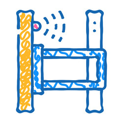 bounding frame with sensor icon doodle vector image