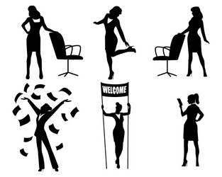 Businesswomen Silhouettes Vector Image