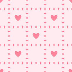 heart background with diamonds seamless pattern vector image