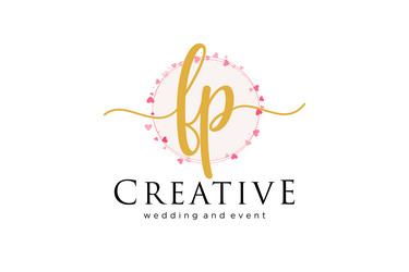 Initial fp feminine logo usable Royalty Free Vector Image
