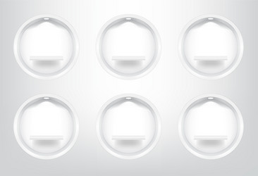mock up realistic empty circle shelves vector image