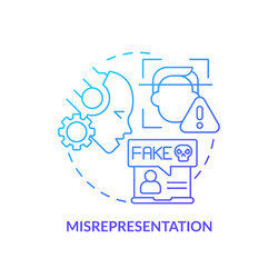 thin line gradient icon misrepresentation concept vector image