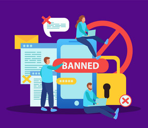 internet users blocking composition vector image