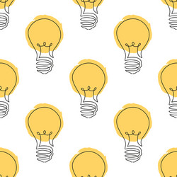 Light Bulb Seamless Pattern vector image