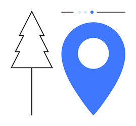 location pin and tree symbolizing navigation vector image