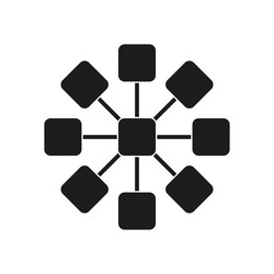 network connection icon geometric node structure vector image