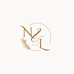 Nn initial wedding monogram logo Royalty Free Vector Image