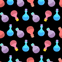 pattern with elixir bottle potion vector image