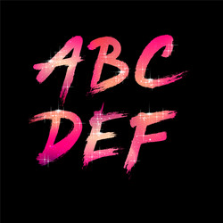 Retro Brush Stroke Font - A to F vector image