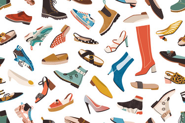seamless pattern with different types modern vector image