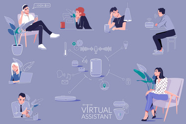 smart virtual assistant flowchart vector image