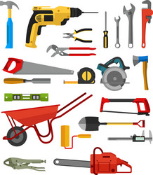 various tool for builder and maintenance vector image