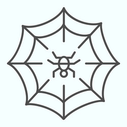 web thin line icon scary net grid with spider vector image