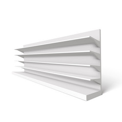 3d blank empty showcase display shelves on white vector image