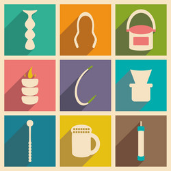 flat with shadow concept and mobile application vector image