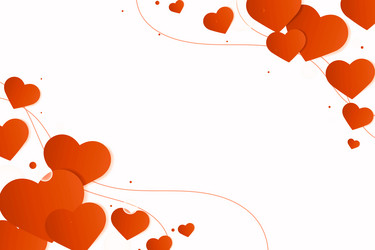 heart side border orange background vector