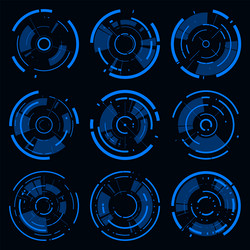 hud circle frame interface technology futuristic vector image