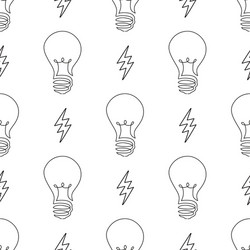 Lightbulb & Lightning Pattern vector image
