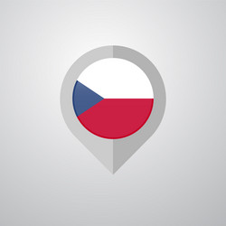 map navigation pointer with czech republic flag vector image