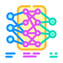 neural network diagram machine learning color icon vector image