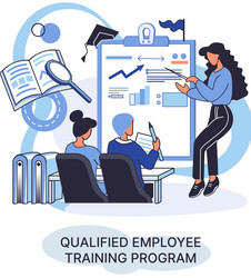 qualified employee training program refresher vector