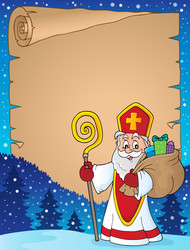saint nicholas topic parchment 7 Vector Image