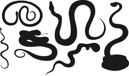 Snake aboriginal art style monochrome isolated Vector Image