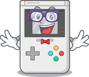 super funny geek handheld game scroll cartoon vector image