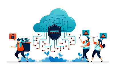 cloud security guard systems from theft vector image