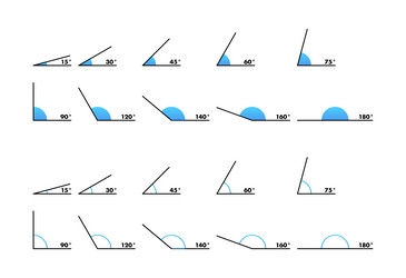 flat image with angle degree for concept design vector