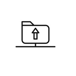 ftp navigate up icon outline collection in black vector image
