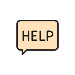 message asking for help faq flat color icon vector image