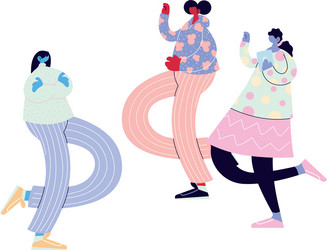 people walking and dancing with style vector