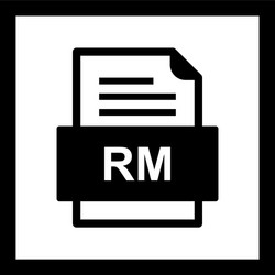 Rm file document icon vector