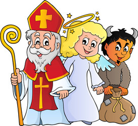 Saint Nicholas Winter Scene Vector Image