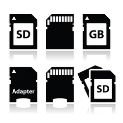 SD Memory Card Adapter Icons vector image