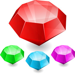 Set of gems in different color vector