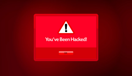 System Warning - Hacked Window vector image