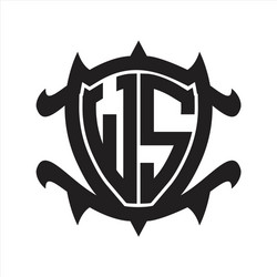 ws logo monogram isolated with frame shield shape vector image
