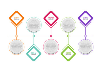 Business data visualization infographic design vector