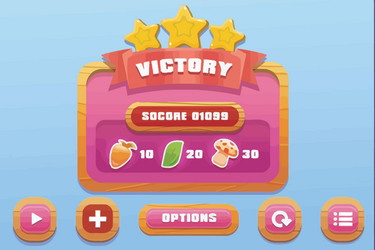 complete set of level button game ui pop-up icon vector image