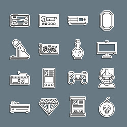 set line bomb ready to explode virtual reality vector image