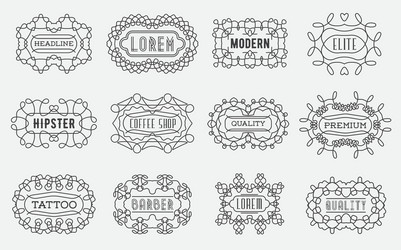 set of luxury insignias logotypes template retro Vector Image
