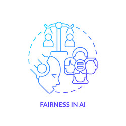 Fairness in AI Icon - Thin Line vector image
