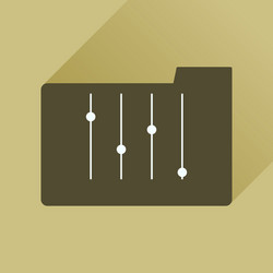 Flat icon with long shadow folder equalizer vector