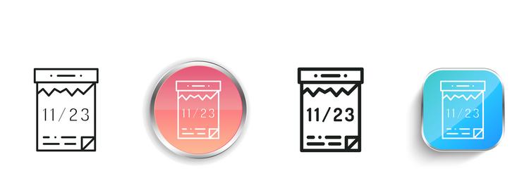 friday icon thin linear regular and button style vector image