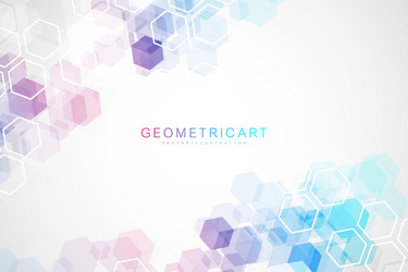 hexagonal abstract background big data vector image