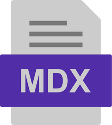 Mdx file document icon vector